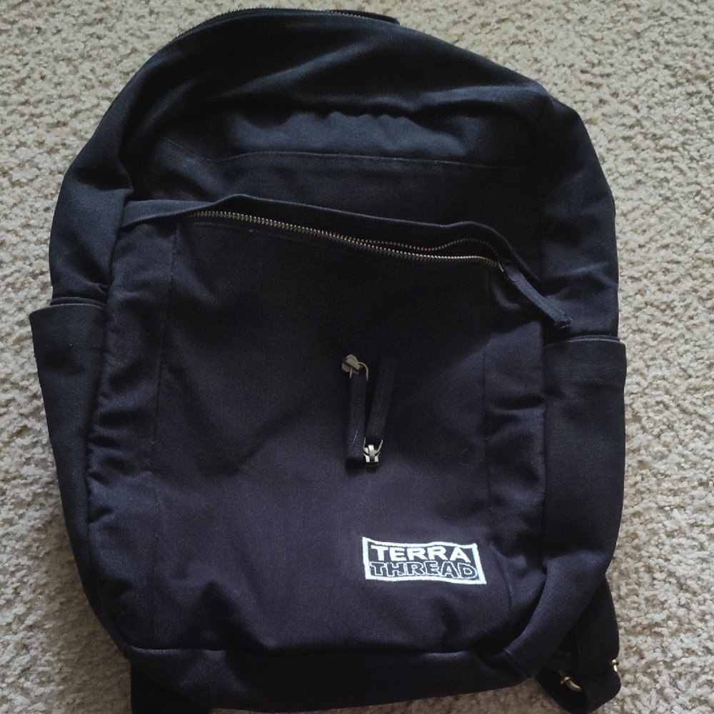 Terra Thread Black Backpack With Extra Zippers